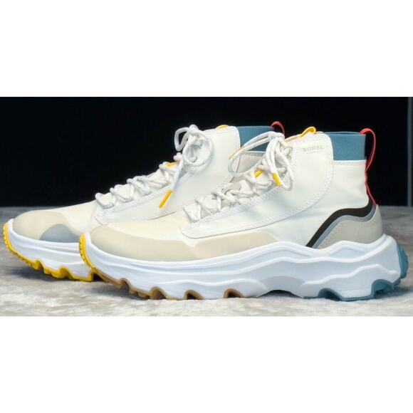 Sorel Kinetic Breakthru Venture Mid Waterproof White Moonstone Sneaker Womens 10 - Picture 13 of 16